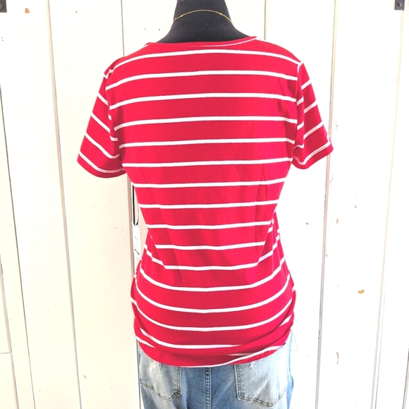 ❤️Kate Park Striped Heart Bling Tee NWT size pet. M - Picture 7 of 11